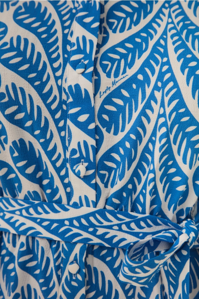 DRESS SIENNA QC23 808 lofty leaves print